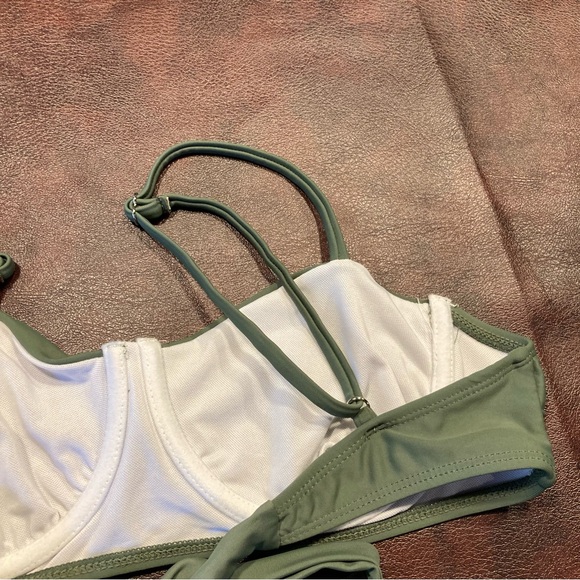 Kelly Green Balconette Style Tie Back Bikini Swimsuit Top - Picture 6 of 9